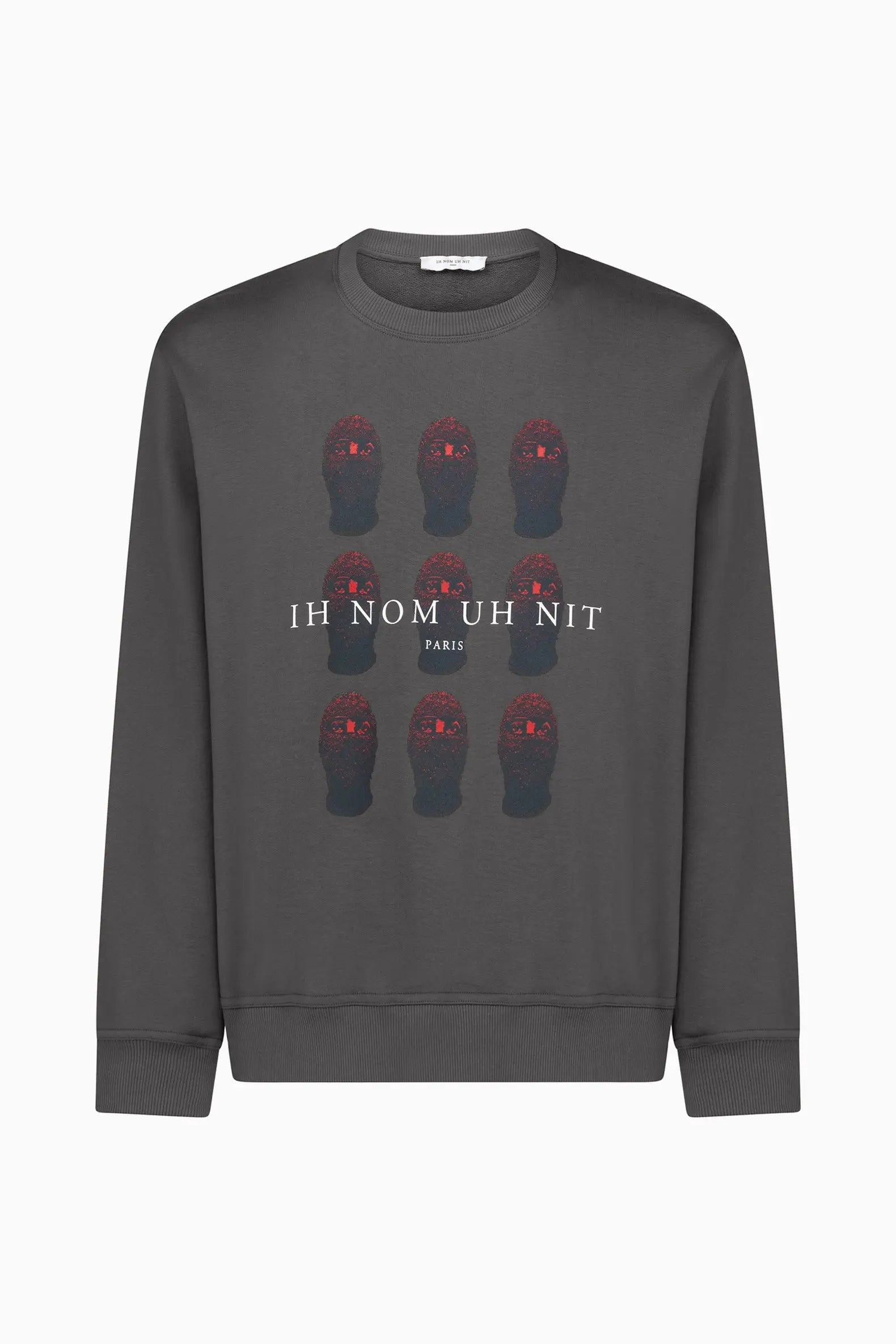 RED MASKS PRINT CREWNECK Ih Nom Uh Nit IH NOM UH NIT sweater.