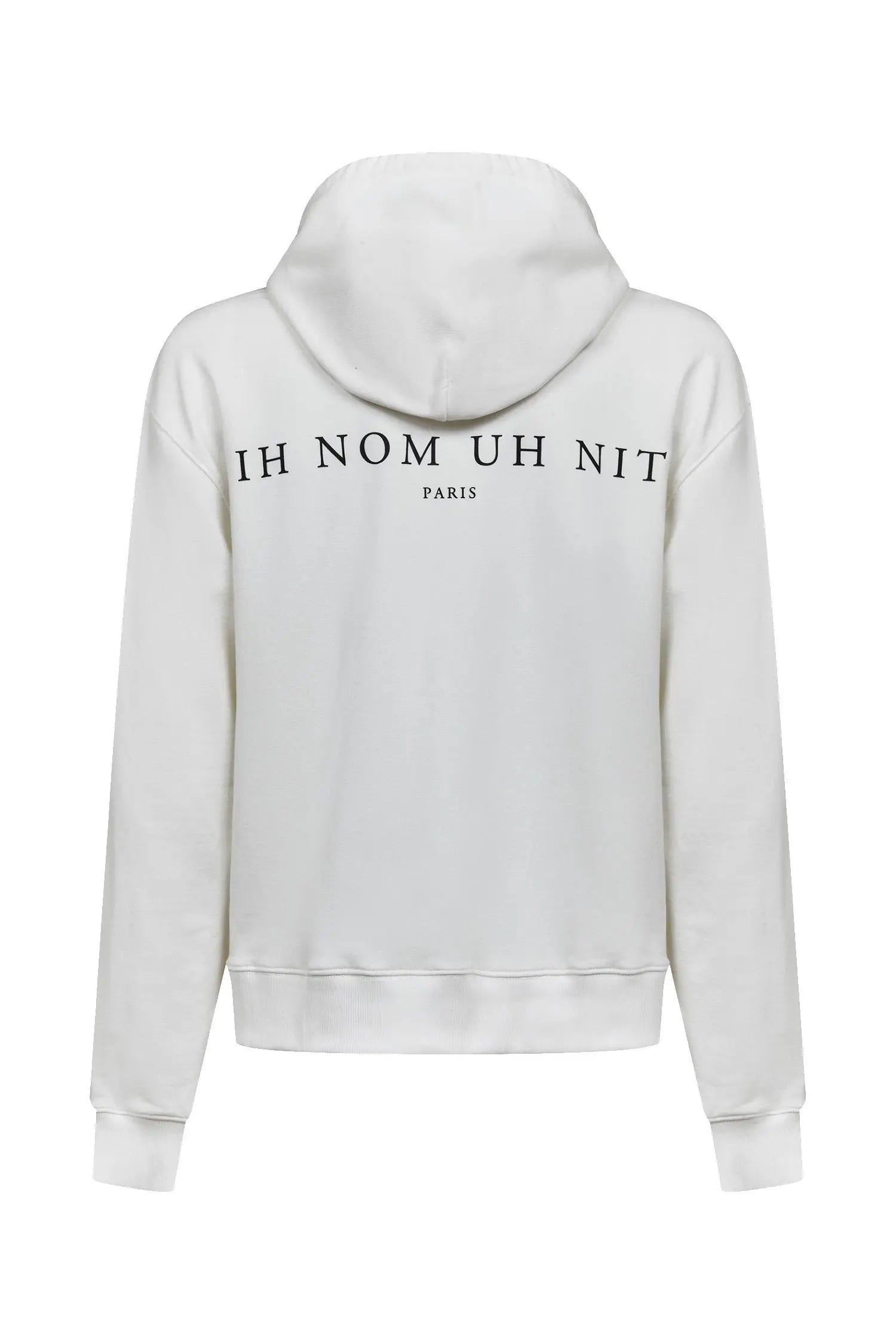 Hoodie with Newspaper style Mask Print Ih Nom Uh Nit IH NOM UH NIT sweater.
