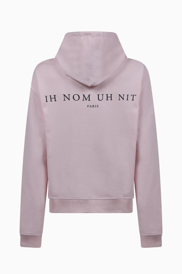 Hoodie with Newspaper style Mask Print Ih Nom Uh Nit IH NOM UH NIT sweater.