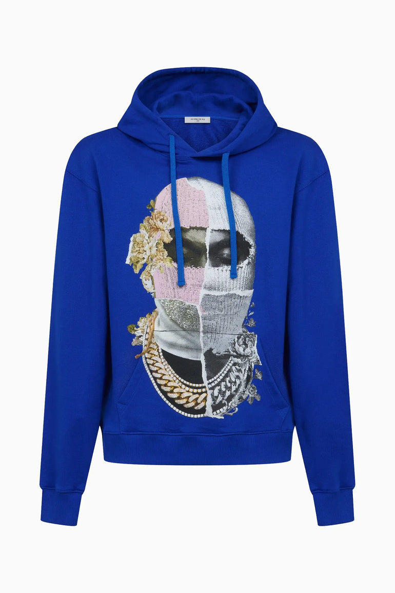 Hoodie with Newspaper style Mask Print Ih Nom Uh Nit IH NOM UH NIT sweater.