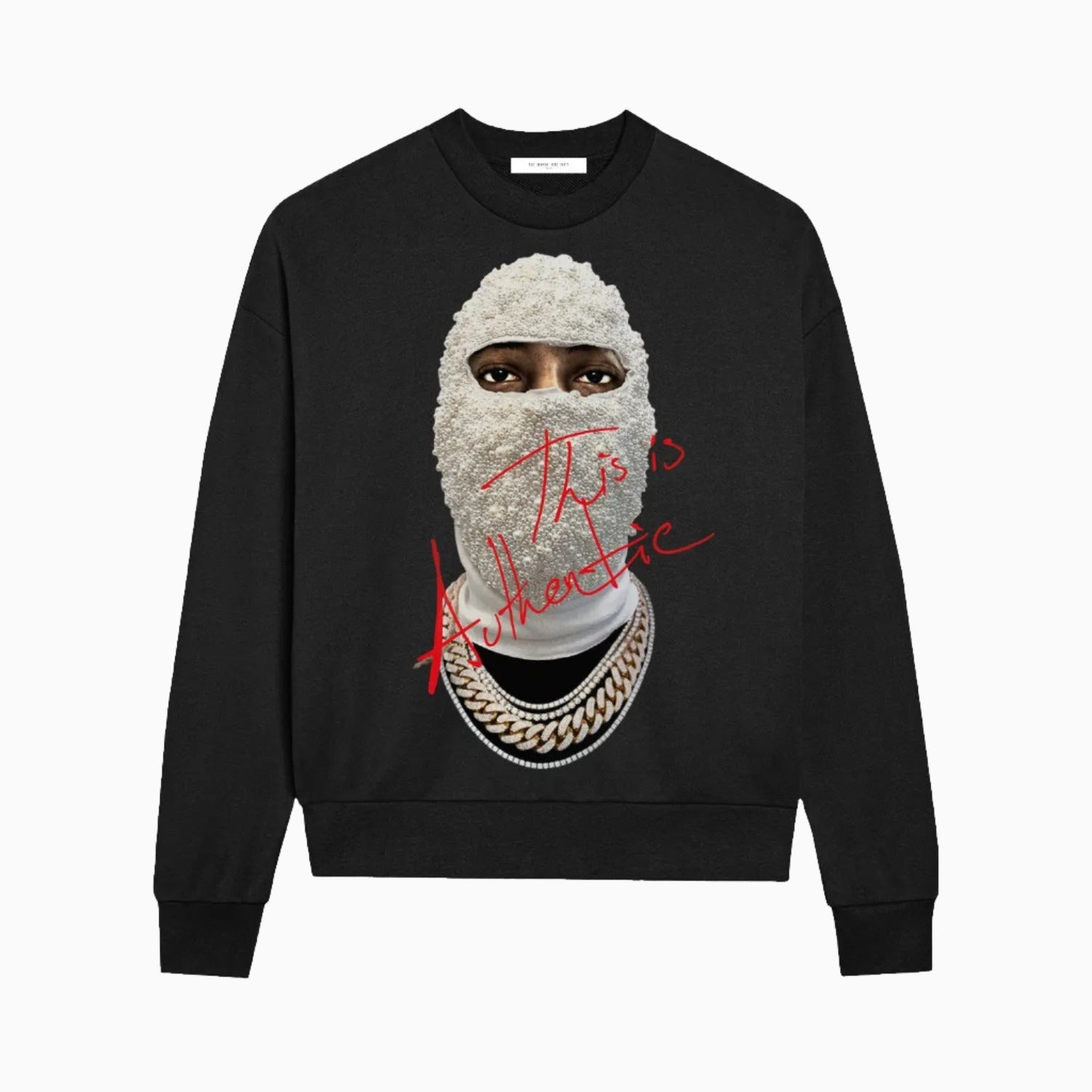 "This is authentic" CREWNECK with mask Ih Nom Uh Nit IH NOM UH NIT sweater.