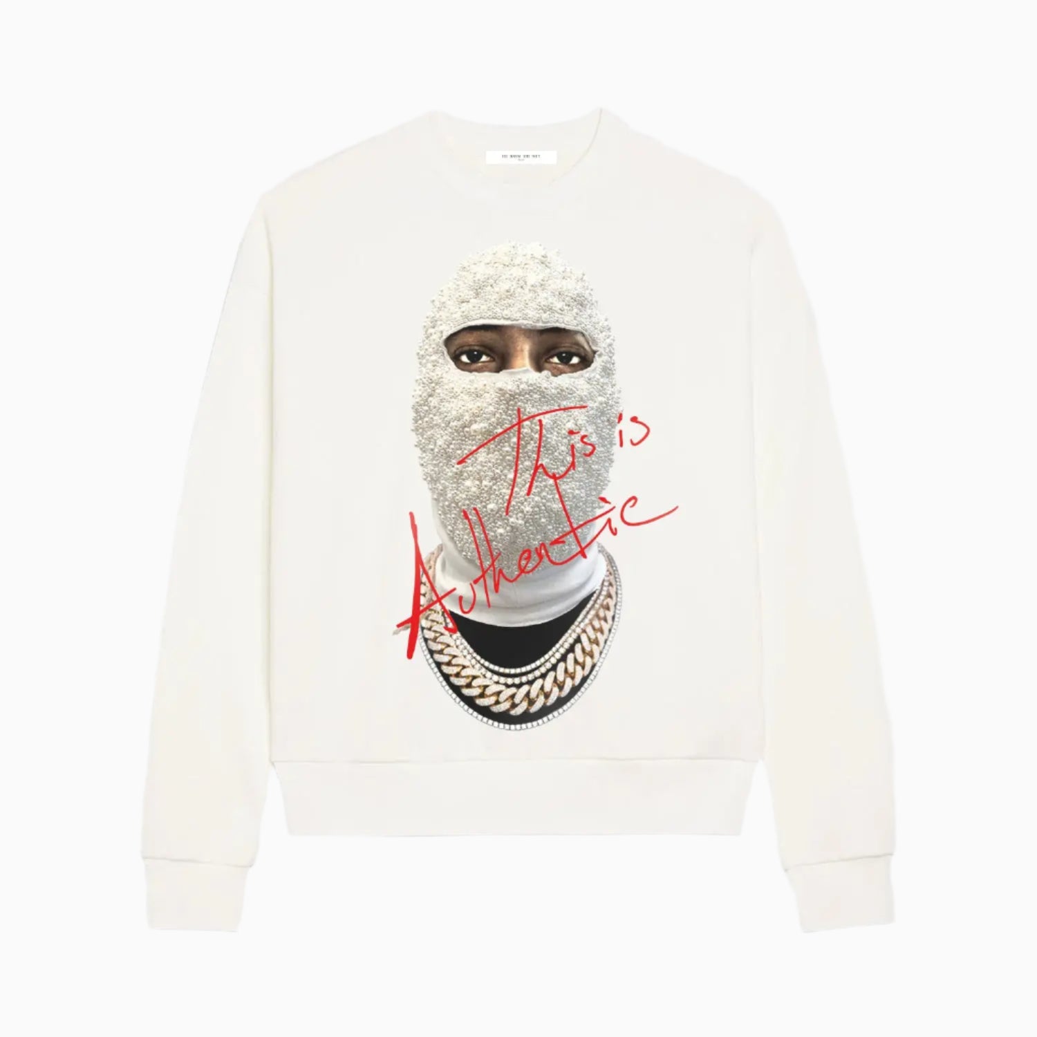 "This is authentic" CREWNECK with mask Ih Nom Uh Nit IH NOM UH NIT sweater.